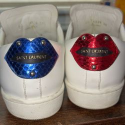 Saint Laurent Leather Lips Sneakers 