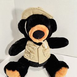 Wishpets Plush Sitting Black Bear Bernie Safari 10" Stuffed Animal Retired 2005