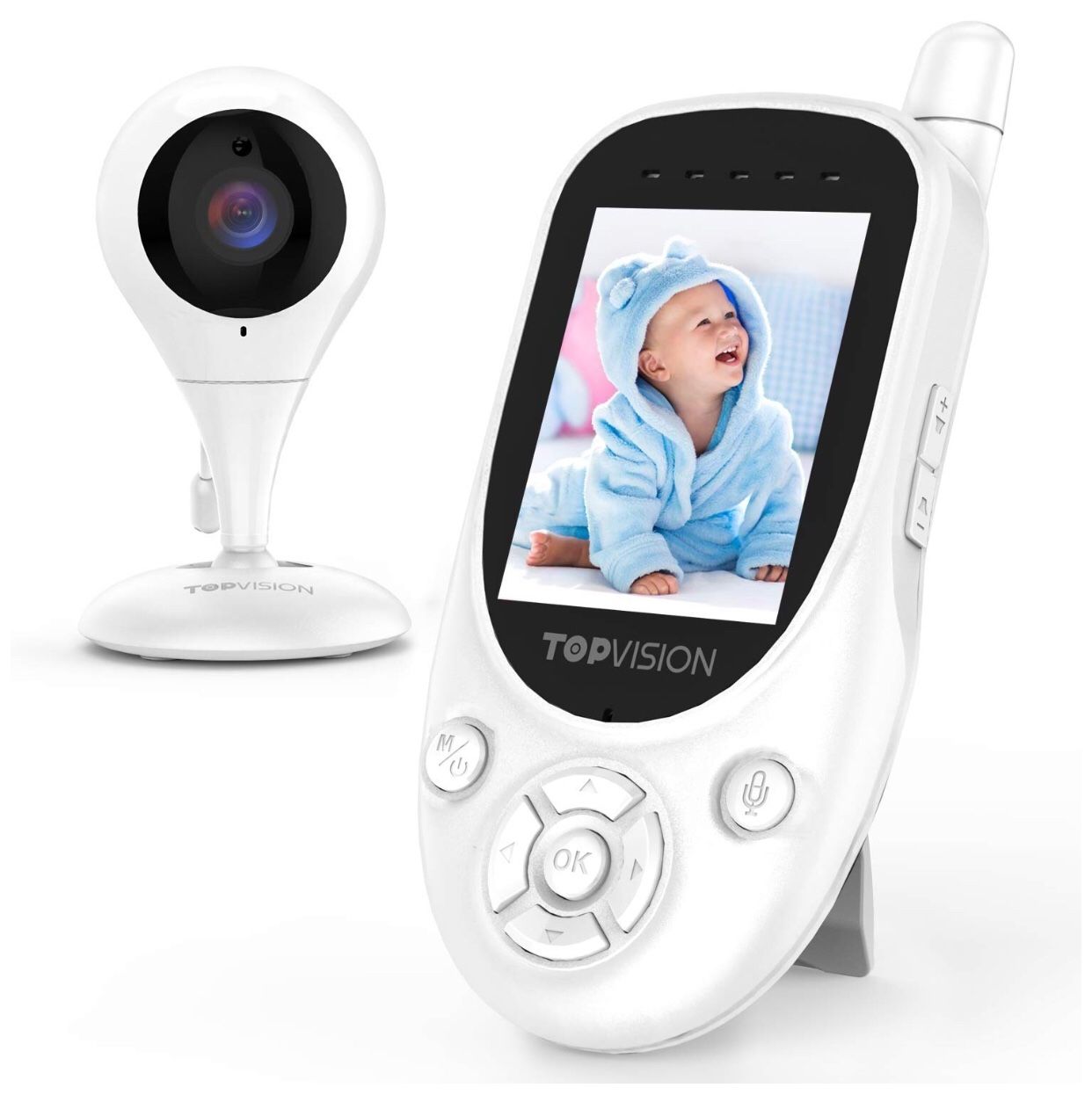 NEW NEVER OPENED•TOPVISION Baby Monitor, 2.4GHz Wireless Video Monitor with Night Vision, Two-Way Audio, Temperature Baby Monitor, VOX Voice and Lull