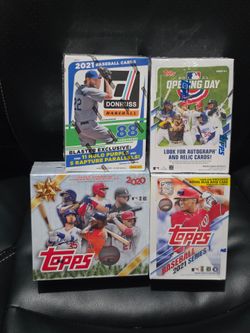 2020 Topps Holiday Baseball Mega Box! 2021 MLB Donruss! Topps Opening Day! Topps Series 1 Blaster Box! 4 Box Lot! New Factory Sealed!