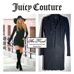 Juicy Couture 2013 Black Lace Up Bodycon Dress ASO Serena Van Der Woodsen