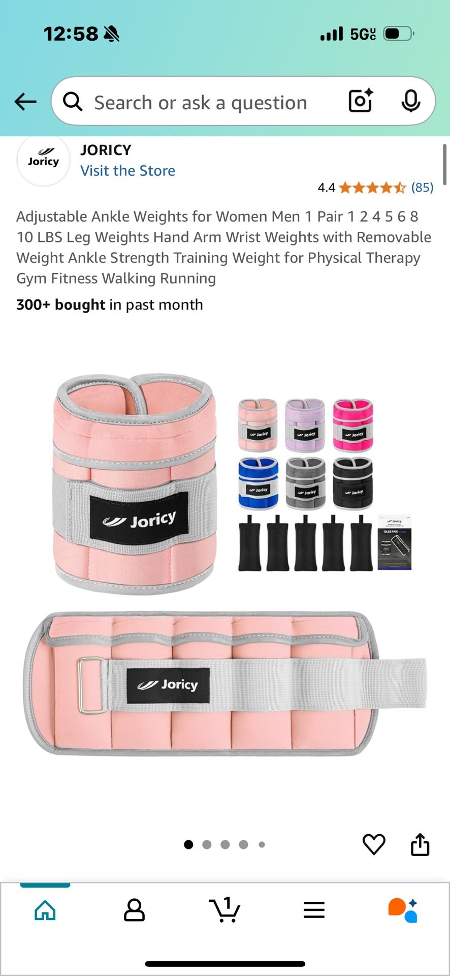 10 pound Pink adjustable ankle/wrist weight.