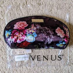 NEW Venus cosmetics makeup toiletry bag pouch purse with colorful floral flower design
