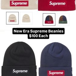 New Era Supreme Box Logo Beanies (Pick Up Only)