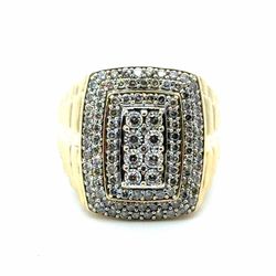 Men’s 10k Yellow Gold Diamond Cluster Ring Size 10 GP3236587