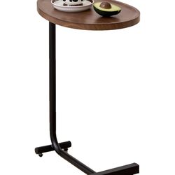 C Shaped Side Table, C Table End Table for Sofa and Bedside, Couch Side Tables Wood C Shaped End Table for Bedroom Living Room