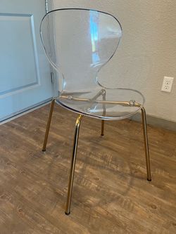 Clear Acrylic Dining Chair with Gold Legs