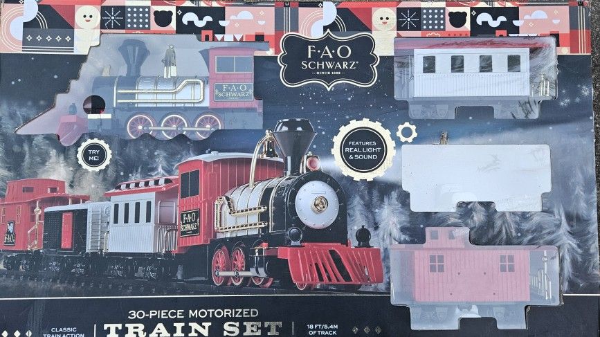 Train Set FAO Schwarz Motorized with Real Lights & Sounds