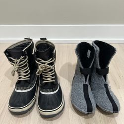 Women’s Sorel Premium Waterproof duck winter boots w liner - Size 6