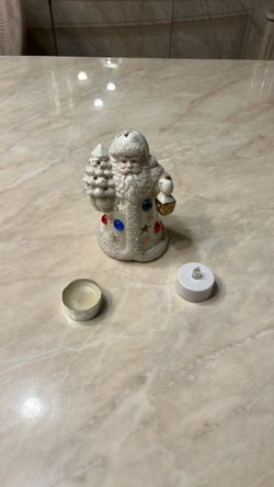 Christmas Santa Claus Tea Light Ceramic Candle with wax tea light and battery operated tea light