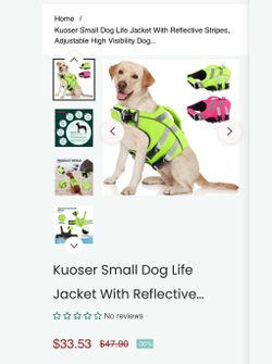 Kuoser X Small Dog Life Jacket With Reflective Stripes,m