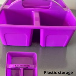 Purple plastic storage box 