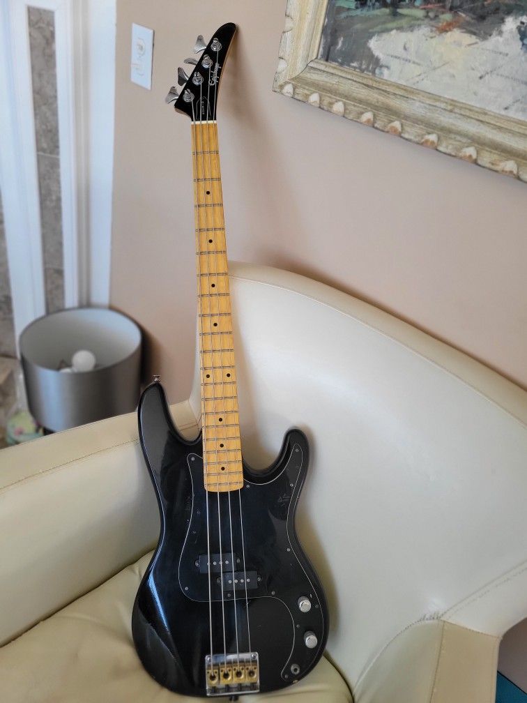 Epiphone Accu Bass guitar in black finish.