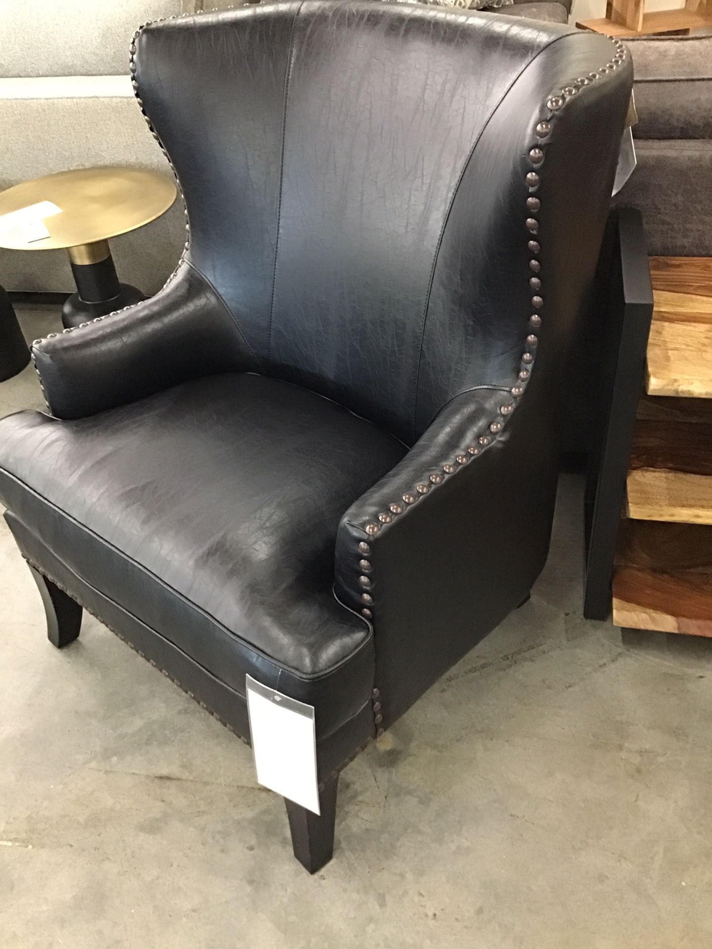 Leather Library Wingback Chair