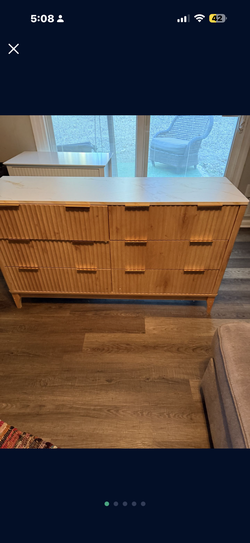 6 drawer 54in dresser faux marble top