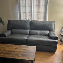 Leather Recliner Sofa Couch 