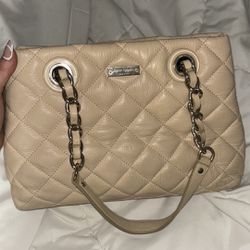 🩷 kate spade gorgeous quilted nude bag with chain straps, medium sized