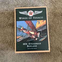 WINGS OF TEXACO 1931 Stearman Biplane ERTL 3rd In The Series Die-Cast Coin Bank. 