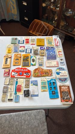 Mid- Century Sewing Needles packages and booklets