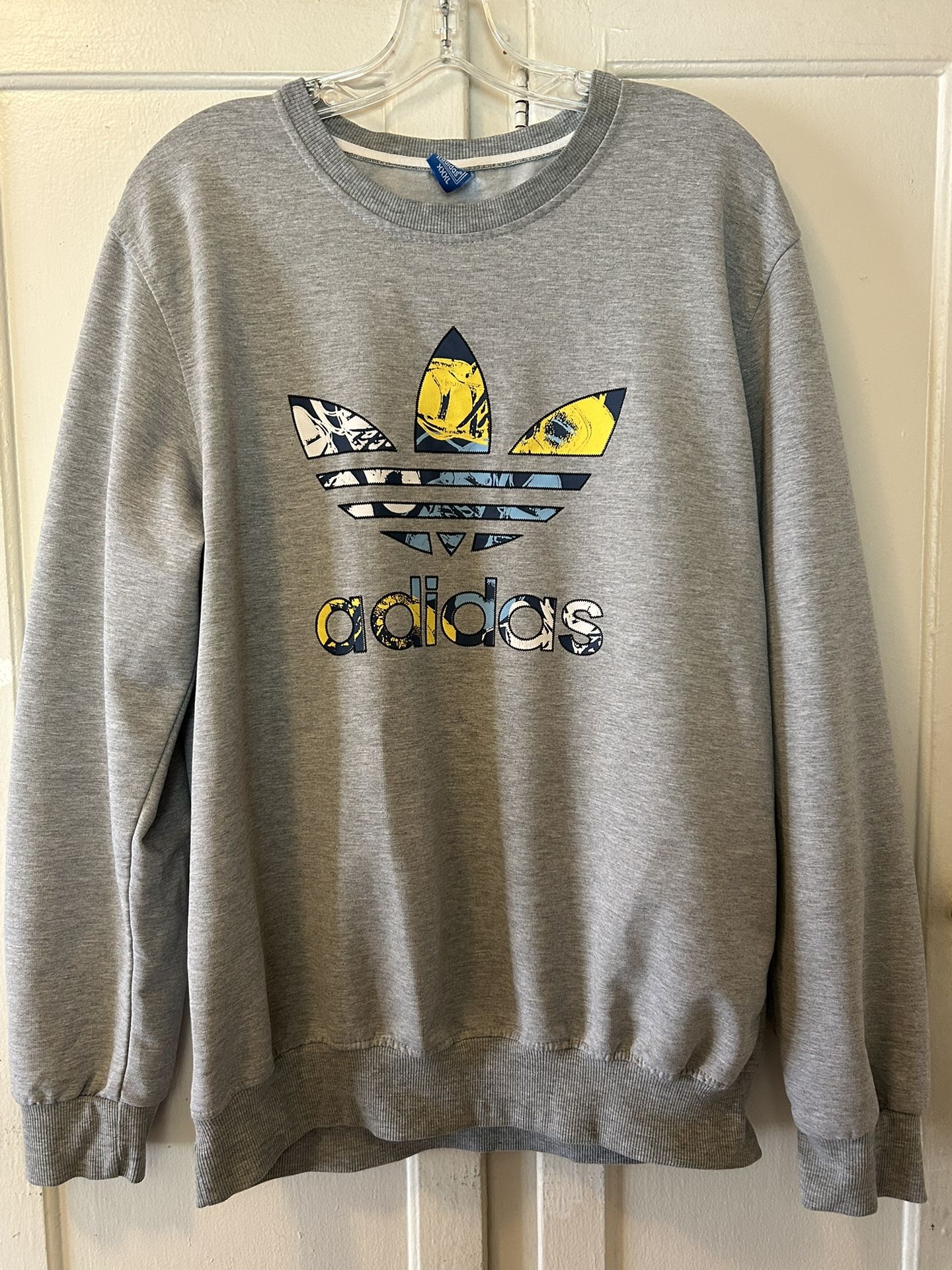 Vintage Y2k Adidas Originals Trefoil Leaf Graphic Crewneck Sweater Streetwear skater Sz 3XL