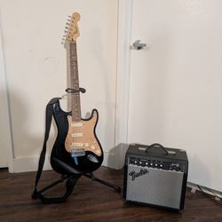 Fender Squier Affinity Electric Guitar With Fender Frontman, Strap, Bag And Stand