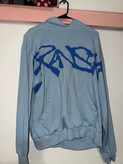 Blue and light blue hoodie with a unique design #skaterstyle #hoodie