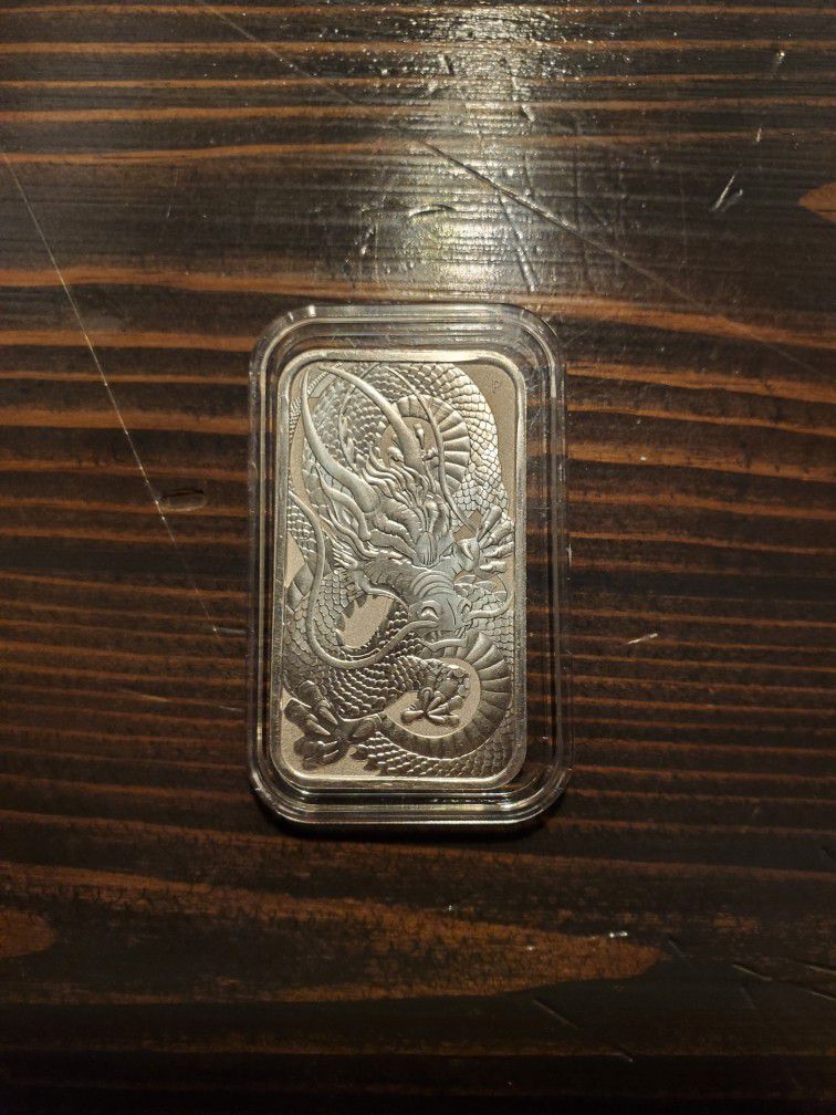 2021 Silver 1 oz Dragon Bar Coin