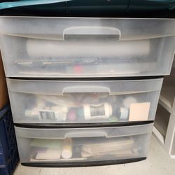 Used Art Supplies With Plastic Container 