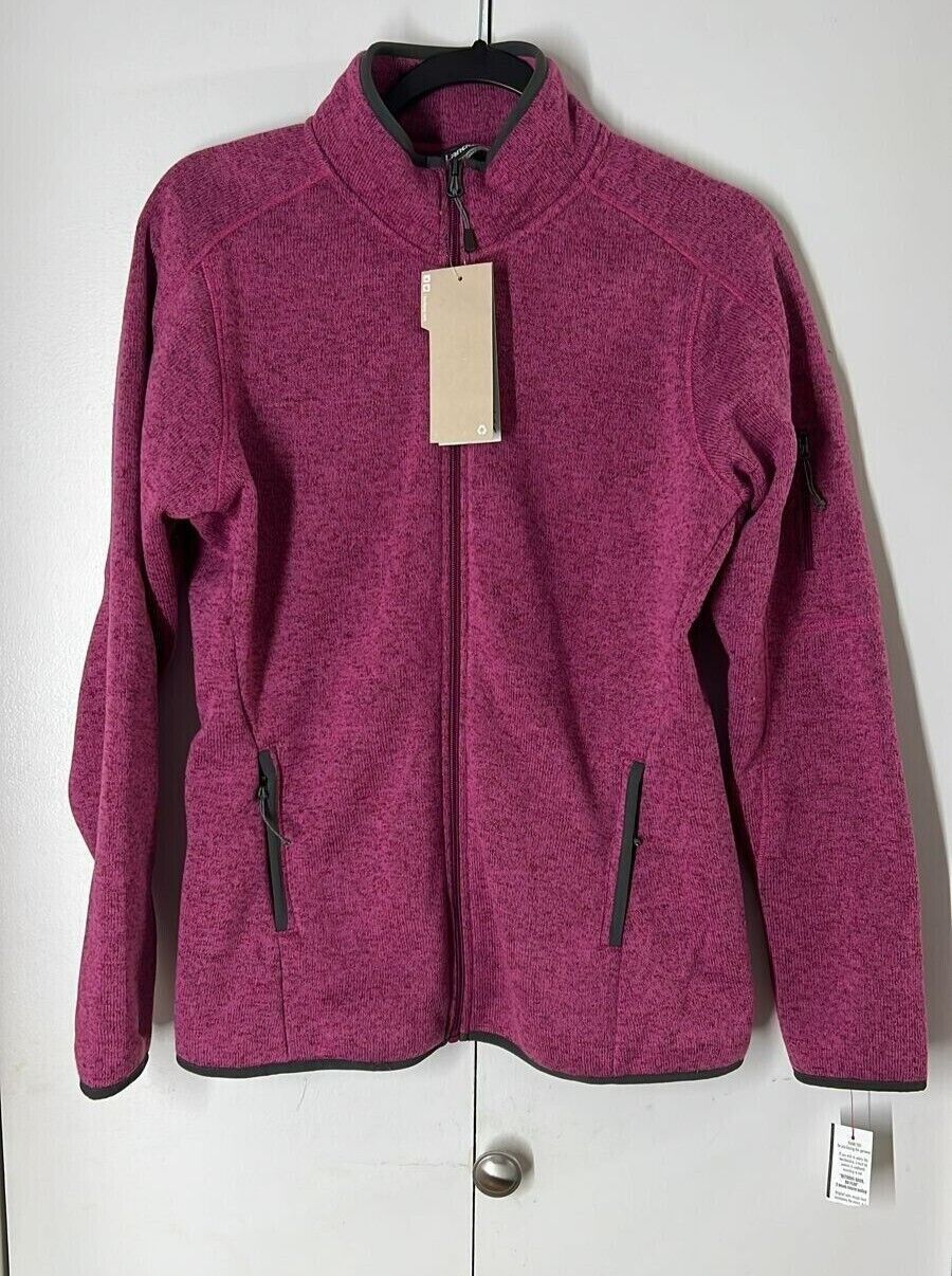 Landway fleece outwear women's full zip pink jacket size M