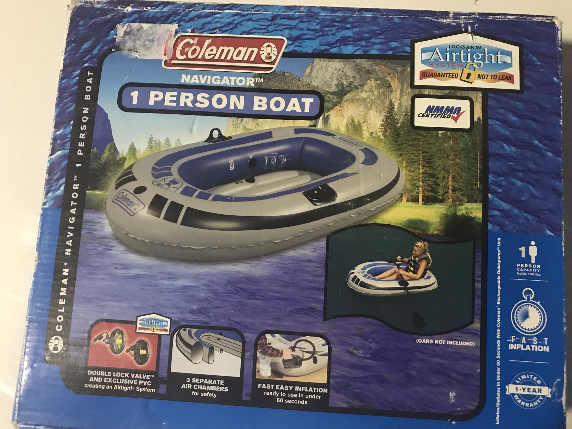 Coleman 1 person inflatable boat - Navigator ****NEW