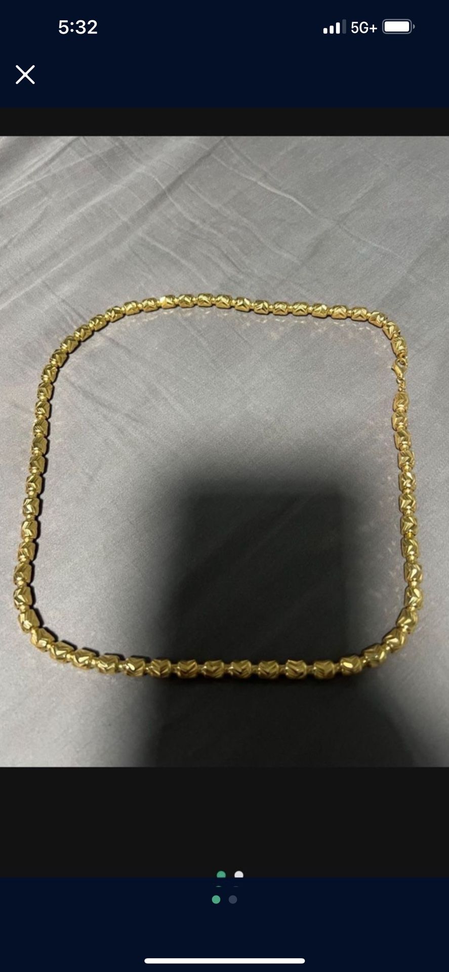 Gold Over Silver Chain - 22 Inch - Nice Beautiful necklace / Chain - 6mm. Includes Receipt. Perfect gift for anyone :)