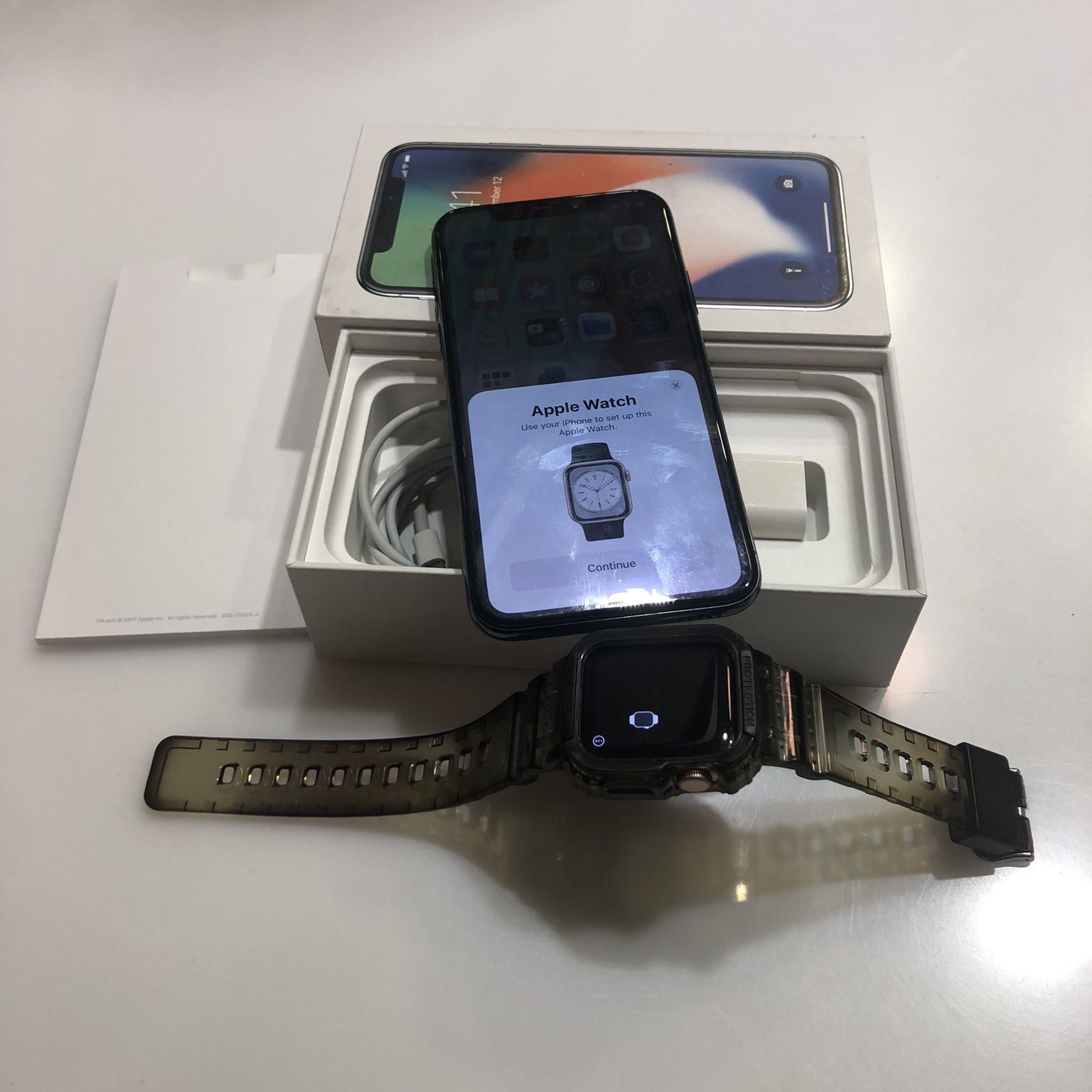 Unlocked iPhone X 64 GB- Grey Plus An  Apple Watch. Bundle Deals Only