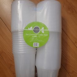 Deli Container Combo Pack
PA G &
BPA

Freezer Safe
Microwave Safe
Top-Rack Dishwasher Safe
8oz-16 Count, 16oz- 16 Count, 32oz- 12 Count