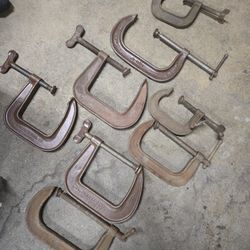 Bundle Of Vintage C Clamps Selling Together NO Flaws SEE All Pics