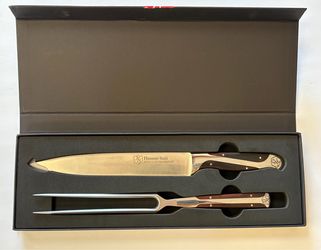 New Hammer Stahl 2-Piece Carving Knife & Fork Gift Set (Open Box / Never Used)