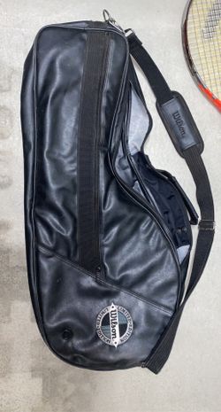 Tennis Racquet All leather bag Great Price holds up to 8 rackets (15$)obo