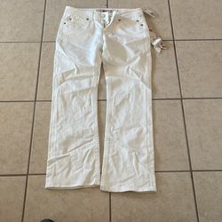 Y2K Women White Jeans With Design