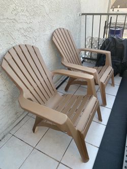 2 Plastic Patio Chairs – Free! (Must Take Both)