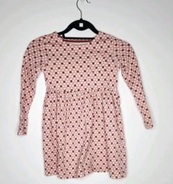 Boden Girls Dress 7-8 Years LS Rose Beige Rust Pretty Polka Dots Autumn Fall
