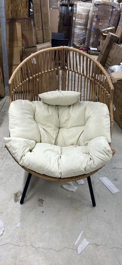Egg Chair Outdoor , Oversized Outdoor Indoor Wicker Rocking Chair, Large PE Rattan Egg Rocki