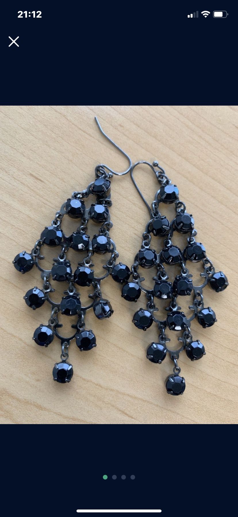  chandelier earrings with black crystals