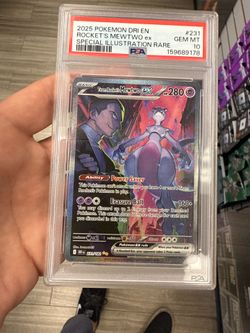 Pokemon Destined Rivals Rockets Mewtwo ex SIR PSA 10