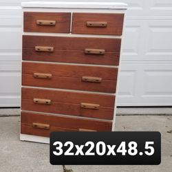 White And Brown Antique Dresser