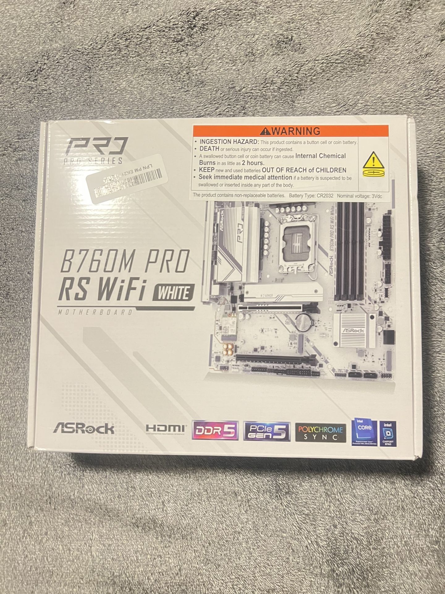  AsRock mother board b760M Pro Rs wifi white 