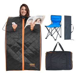 VEVOR Portable Sauna Tent, 1050W Personal Sauna Kit for Home Spa, Detoxify & Soothing Infrared Heated Body Therapy, Time & Temperature Remote Control 