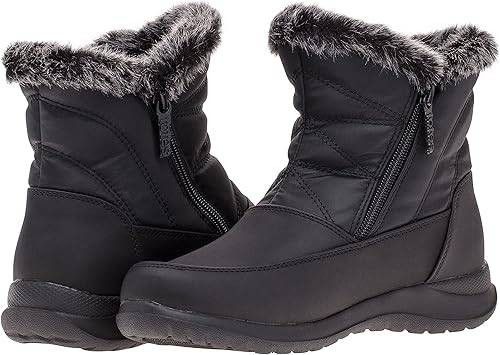 NEW Sz 8 Wide Or 9 Wide Women Insulated Winter Snow Boots Booties Zip Black