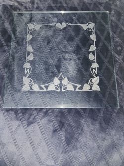 Beveled Vine Engraved Glass