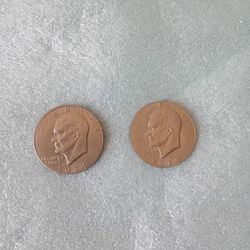 ( 2 )1974 Eisenhower Dollar coin