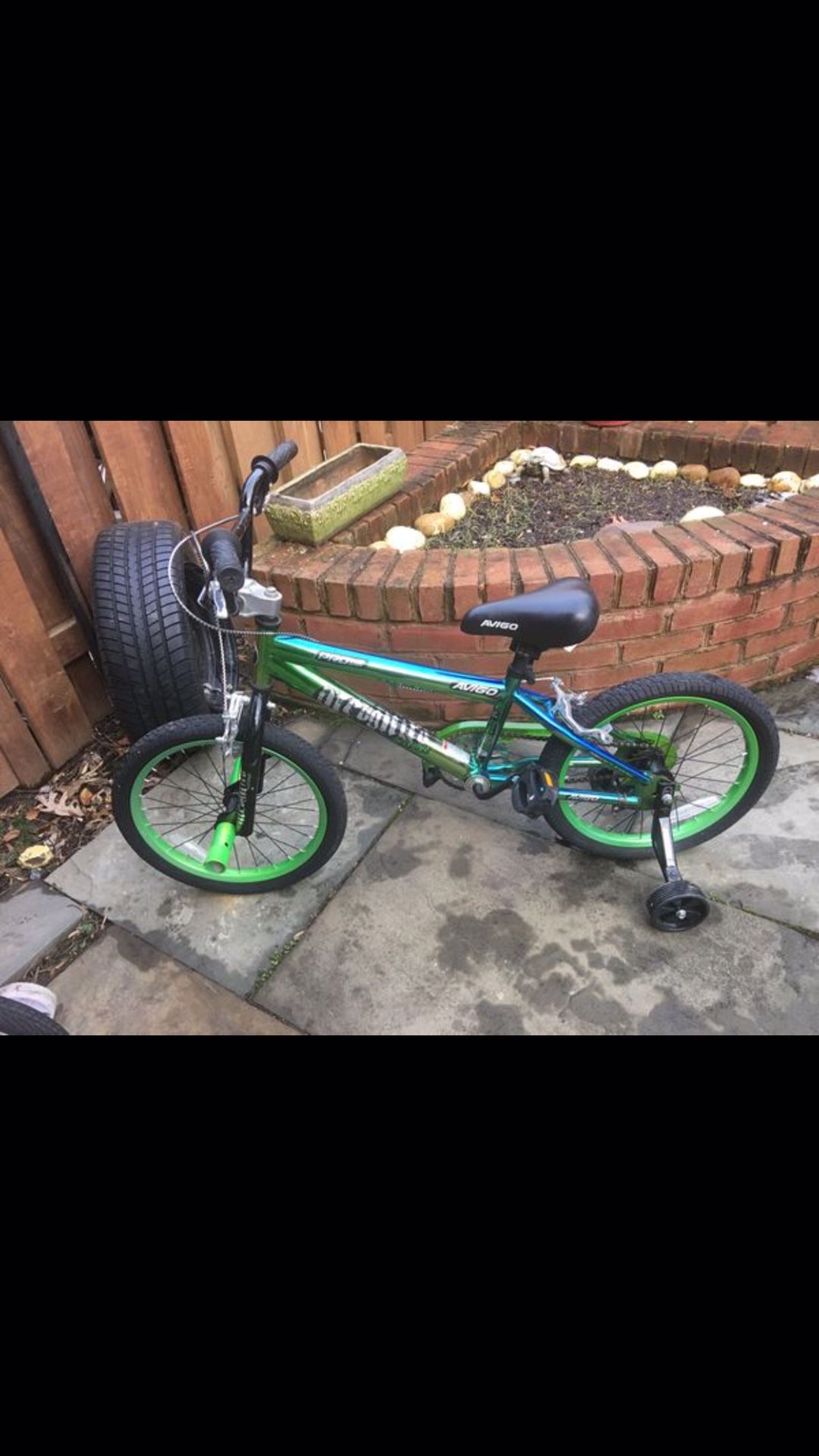Green bike for kids