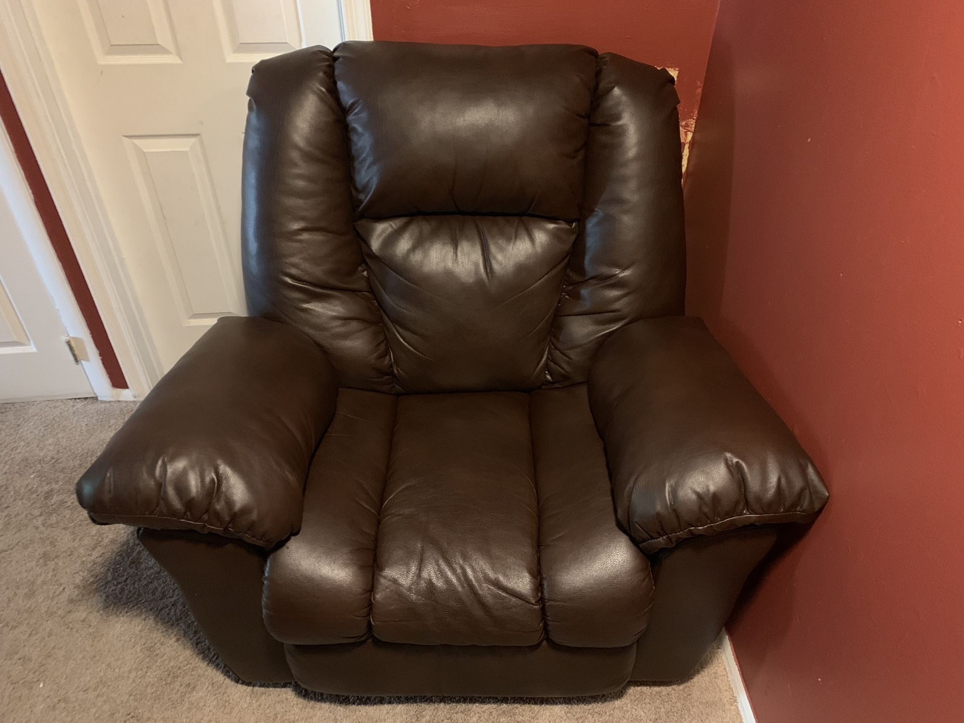 Brown Leather Rocking Chair